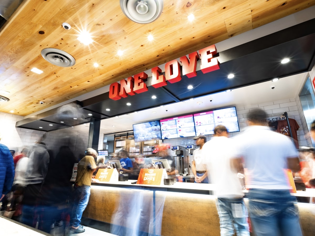 the front of a Raising Cane's restaurant