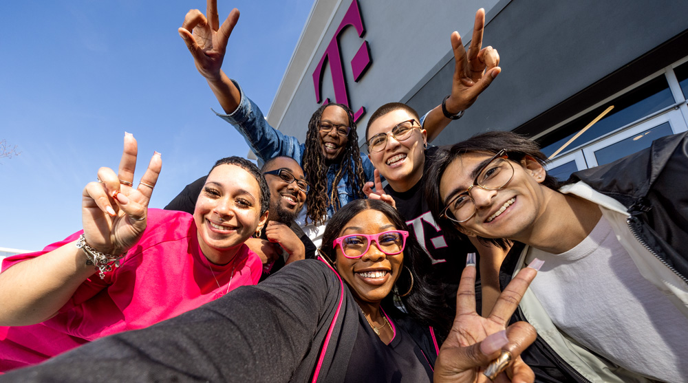T-mobile employees smiling