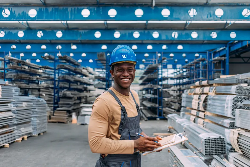 Male employee at the factory