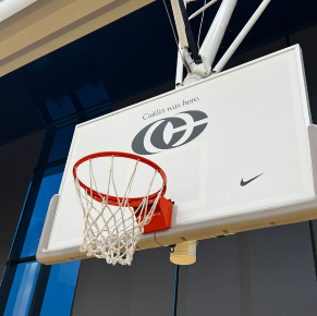 Panier de basket intérieur avec logos sur le panneau arrière