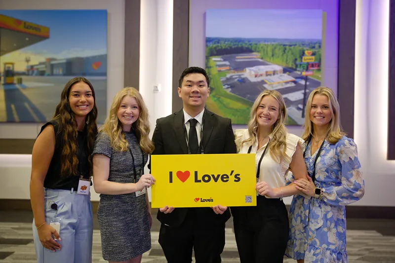 A group of corporate interns at Love's headquarters in Oklahoma City.