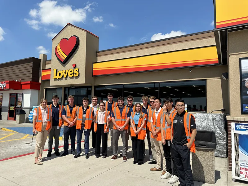 An intern gaining hands-on experience at a Love's Travel Stop.