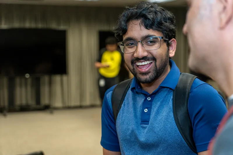 a man smiling