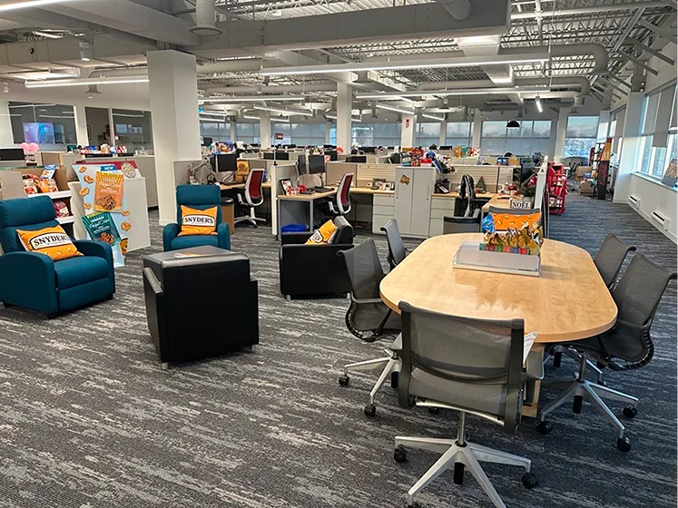 Employees enjoying the game room at our headquarters
