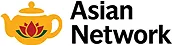 Asian Network logo featuring a yellow teapot with a red lotus flower