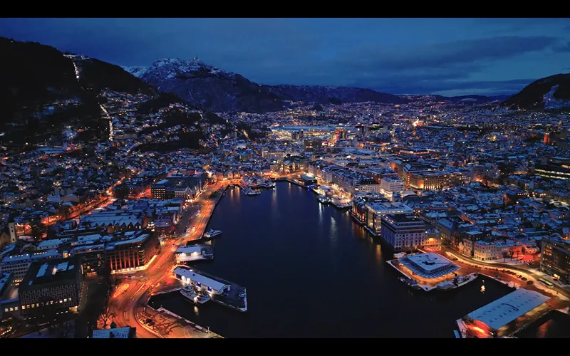 A photo of city taken at night