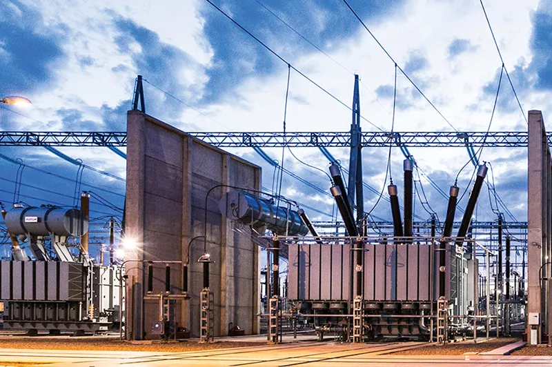 A photo of a complex network of machines