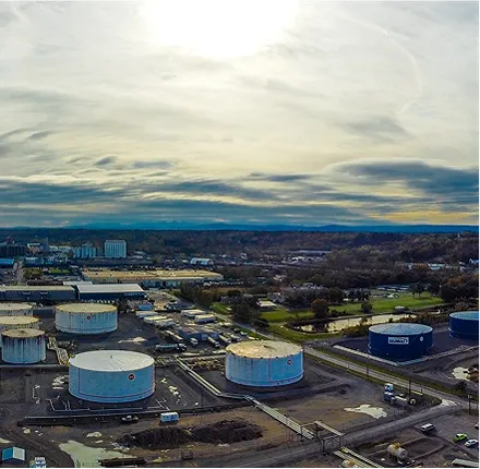 Ariel view of large industrial complex