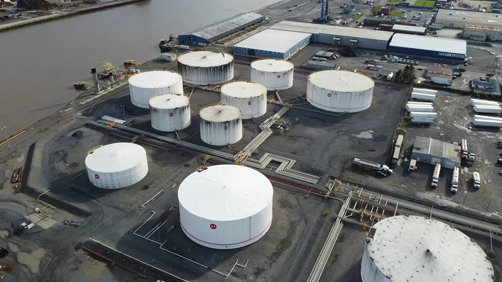 An ariel view of a large industrial complex