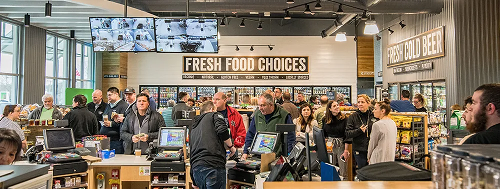 A photo of the interior of a grocery store